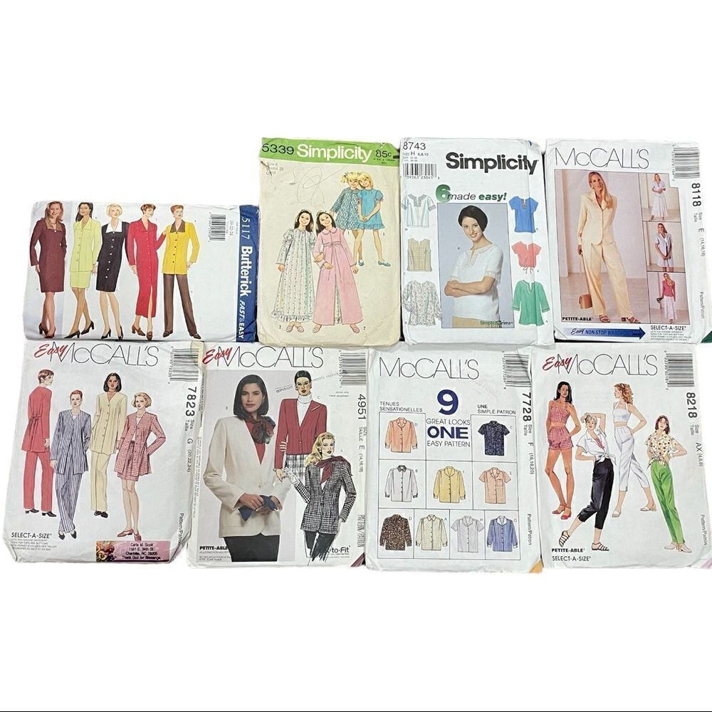 Bundle of sewing patterns. 8Lots. (B2)